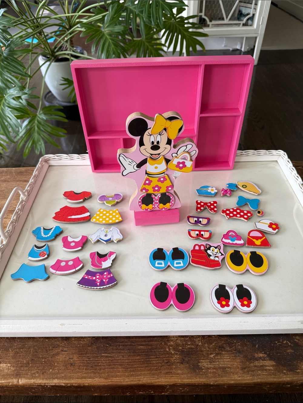 Melissa and Doug + Disney Minnie Mouse Magnetic Wooden Dress-Up Pretend Play Set